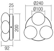 Redo 01-4308 - Plafonieră LED pentru baie OVUM 3xLED/5W/230V IP44 neagră