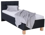 Pat tapițat cu spațiu de depozitare MARIA ONE 90x200 cm, fără saltea, antracit