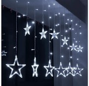 Perdea LED de Crăciun de exterior Brilagi 77xLED/3xAA/USB 1,8m IP44 alb rece