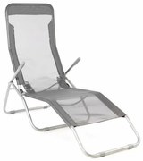 Șezlong reglabil de grădină - gri