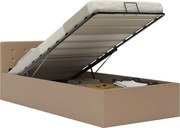 vidaXL Cadru pat hidraulic ladă cappuccino 100x200cm piele ecologică