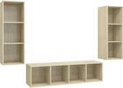 vidaXL Set de dulapuri TV, 3 piese, stejar sonoma, lemn prelucrat