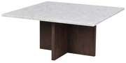 Măsuță de cafea albă/maro din marmură 90x90 cm Brooksville - Rowico