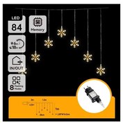 Aigostar - Ghirlandă LED de Crăciun pentru exterior, 84xLED/230V, 1,2x1m, IP44, alb cald, fulgi