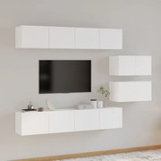 vidaXL Set dulap TV, 6 piese, alb, lemn prelucrat