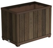 Cutie decorativă pentru flori din plastic, în relief, în formă de cărămidă, 100 L, nuc