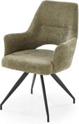 Scaun rotativ K542, verde/negru, stofa clasica/metal, 58x64x88 cm