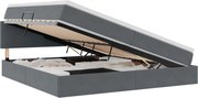 vidaXL Pat cu storage cu saltea Gri închis 200 x 200 cm Catifea