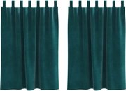 vidaXL Perdele opace 2 pcs Verde închis 140 x 140 cm Catifea