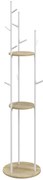 HOMCOM Suport de haine cu 9 agatatori si 2 rafturi rotunde Ø 40 x 167 cm natural si alb | Aosom Romania
