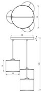 Lustră pe cablu RATTAN 3xE27/60W/230V ratan