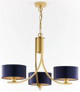 Jupiter 2093 - Lustra ARTHUR, suspendată pe lanț, 3xE27/15W/230V, albastru/auriu
