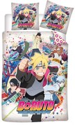 Naruto Ninja Squad Lenjerie de pat Boruto 140×200cm, 63×63 cm microfibră