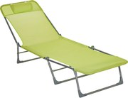 Outsunny Șezlong reclinabil pliabil cu pernă, spătar reglabil în 5 trepte, verde | Aosom Romania