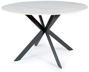 Masa rotunda Talia marmura alba/negru - d120 x h76 cm