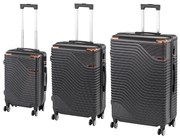 TraveLux Urban XXI gurulós bőrönd szett fekete