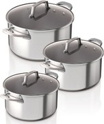 Set de oale Ninja Foodi C63000DE, 6 piese, Otel inoxidabil, Potrivite cuptor pana la 260°C, Fara PFOA si cadmiu, fund gros, Inductie, Inox