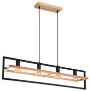 Globo ERICA 15575-4H - lustră pe cablu, 4xE27/40W/230V, negru/bej