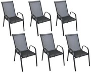 Set 6 bucati scaune de gradina TAVERNO negre