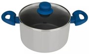 Oala cu capac Tasty 678539, 20 cm, 3 L, Dozator grasime, Aluminiu, Acoperire antiaderenta, Albastru