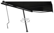 vidaXL Copertină autonomă retractabilă manual, antracit, 400x350 cm