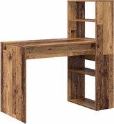 vidaXL Birou cu raft Lemn Vechi 113 x 54 x 120 cm Lemn compozit