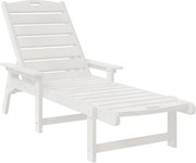 vidaXL Șezlong 2 pcs Alb 195,5 x 53 x 98,5 cm Polietilenă