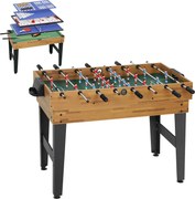SPORTNOW Masă de Jocuri 13 în 1 cu Fotbal de Masă, Ping Pong, Air Hockey, Biliard, Șah și Altele, Culoare Nuc | Aosom Romania