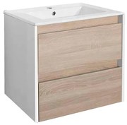 Dulap de bază Porto 60 cu lavoar alb-stejar sonoma