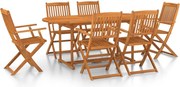 vidaXL Set mobilier de grădină 7 piese 180x90x75 cm, lemn masiv acacia