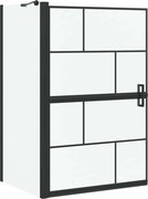 vidaXL Ecran de baie pentru duș Negru și transparent 116 x 68 x 128 cm