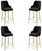 Set de scaune de bar Enox Black and Gold, 4 buc., 4 buc