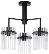 Lustră pe tijă 3xE27/60W/230V negru/transparent