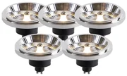Set de 5 becuri LED reglabile GU10 AR111 11W 810lm 2700K