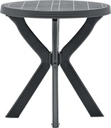 vidaXL Masă de bistro, antracit, Ø70 cm, plastic