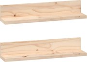 vidaXL Rafturi de perete, 2 buc., 50x11x9 cm, lemn masiv de pin