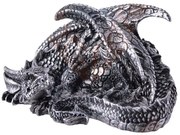 Statueta dragon Aaden - argintiu 10cm