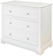 Comoda Marylou alba cu 3 sertare L102,6 cm