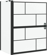 vidaXL Ecran de baie pentru duș Negru și transparent 116 x 68 x 128 cm