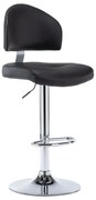 vidaXL Scaun de bar, negru, piele ecologică