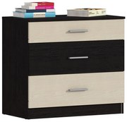 Comoda cu 3 sertare SB-2749, 80x44x71,9 cm Stejar Ferrara cu Stejar Palada