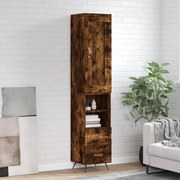 vidaXL Dulap înalt, stejar fumuriu, 34,5x34x180 cm, lemn prelucrat