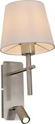Zuma Line W4106-2SN+WH-LED Aplica de perete LUNA 1xE27/40W/230V + LED/2,5W crom/alb