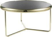 Masuta cafea SCARLET, negru/auriu, sticla securizata/metal, 74x40 cm