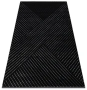 Exclusiv EMERALD covor A0084 glamour, stilat, linii, geometric negru / argint