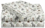 Cearsaf din bumbac pentru patut copii JUNGARI crem 110x160 cm
