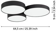 Plafonieră LED RGBW dimabilă Eglo 900853 BARBANO-Z 3xLED/7,5W/230V negru