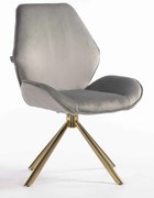 HR350 BAZĂ STEA Scaun Gray din Catifea Bază Aurie