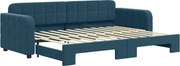vidaXL Pat de zi cu extensie, albastru, 80x200 cm, catifea