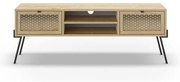 Masă TV în culoare naturală cu aspect de lemn de stejar 140x51 cm Ecrin – Marckeric